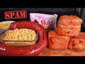 ASMR SPAM SAUSAGE BULDAK NOODLES AND CHEESE SAUCE MUKBANG 