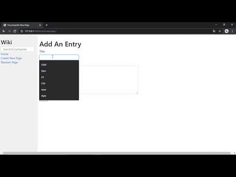 CS50's Web Programming with Python and JavaScript (Project 1)