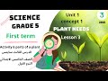 الدرس الثالث ساينس خامسه ابتدائي الترم الاول Science Grade 5 First Term Concept 1 Plant Needs 