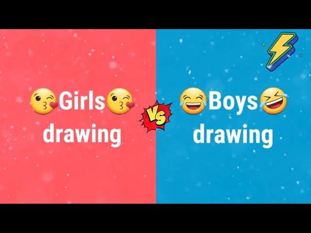 Girls vs Boys 😎 | Girls drawing vs Boys drawing class=