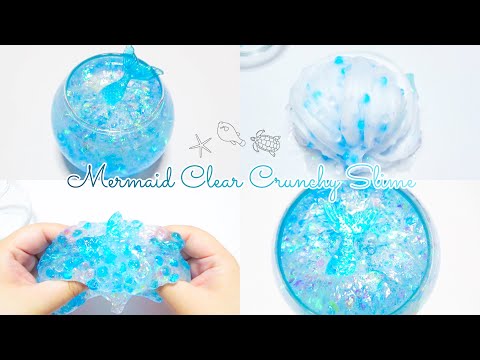 【ASMR】?‍♀️マーメイドクリアクランチスライム?【音フェチ】CLEAR CRUNCHY SLIME