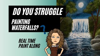 How to paint a waterfall | Realtime Acrylic Tutorial