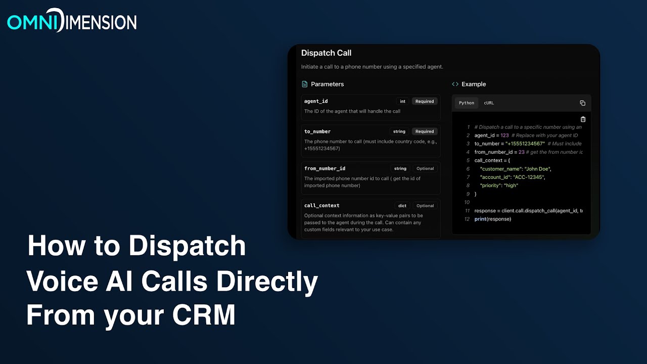 OmniDimension Voice AI calling leads from CRM automation tutorial