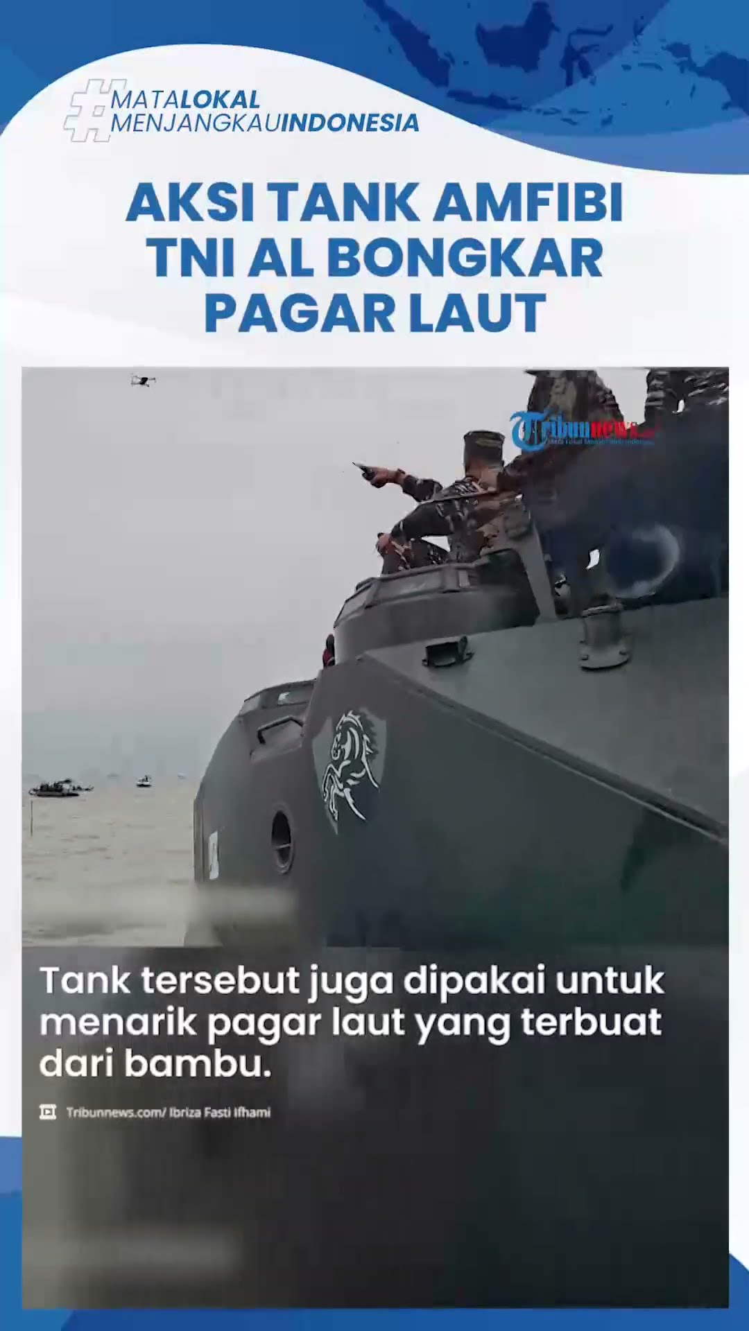 Penampakan Gagah Tank Amfibi TNI AL di Perairan Tangerang, Bantu Bongkar Pagar Laut Misterius