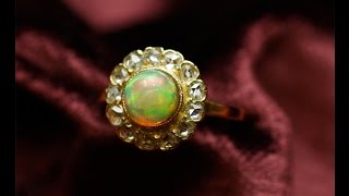 アンティークジュエリー　オパール　リング　指輪