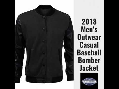 2018 Men's Outwear Casual Baseball Bomber Jacket