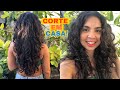 COMO CORTAR CABELO ONDULADO EM CASA! | Passo a Passo COMPLETÃO do Corte em Camadas