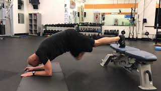 Feet elevated front plank