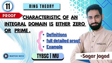 Characteristic of an integral domain either zero or prime | Simple Proof | Ring theory | TYBSc