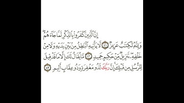 سورة فصلت 14 القسم الرابع عشر تكرار كيفي من .. إن الذين كفروا بالذكر لما جاءهم .. إلى .. عقاب أليم