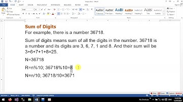 10   Loop 10   sum of digits of a five digit number