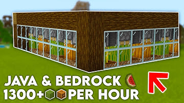 EASY Automatic Melon Farm and Pumpkin Farm in Minecraft! (Bedrock & Java) - Minecraft Tutorial