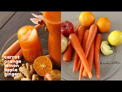 immune-boosting - Carrot, Orange, Lemon, Apple, Ginger  juice - for better eyesight & glowing skin