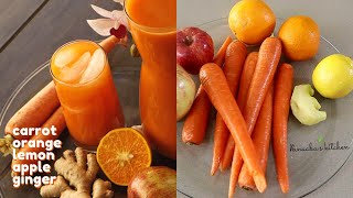immune-boosting - Carrot, Orange, Lemon, Apple, Ginger  juice - for better eyesight & glowing skin