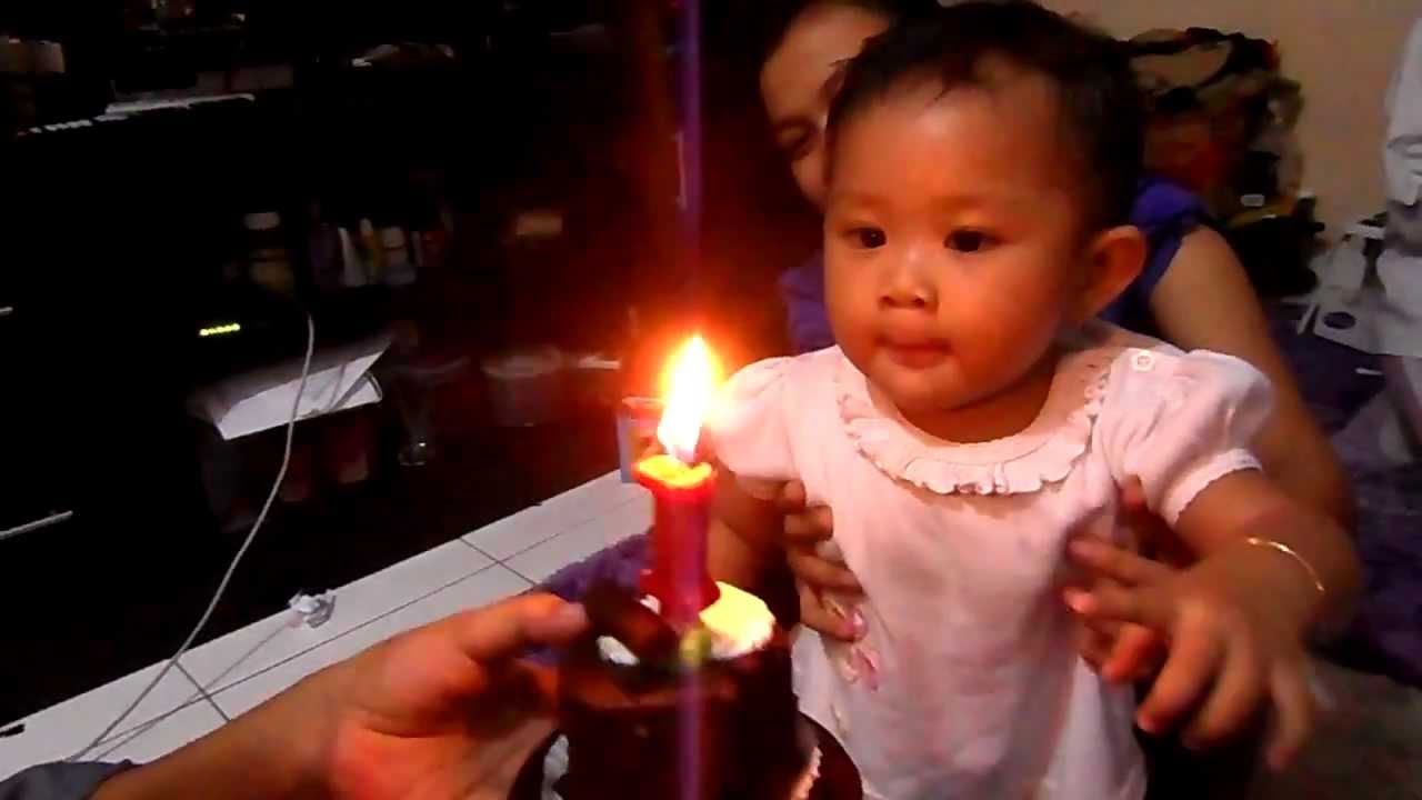 Ulang Tahun Pertama Bayi Meniup Lilin Lucu 1st Birthday Tried