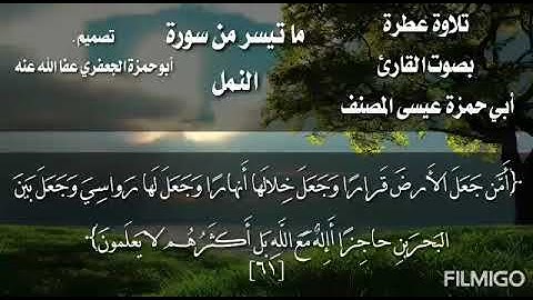 تلاوة من سورة النمل| للأخ القارئ أبي حمزة عيسى المصنف حفظه الله تعالى