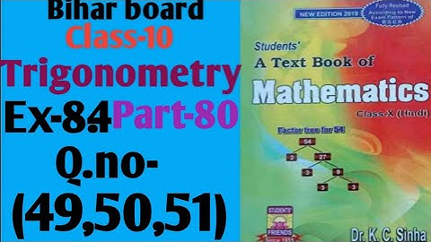 Dr.k.c.sinha|Class-10 (Math)|Ex-8.4|Q.no-(49, 50, 51)|@Wisdom point1970.