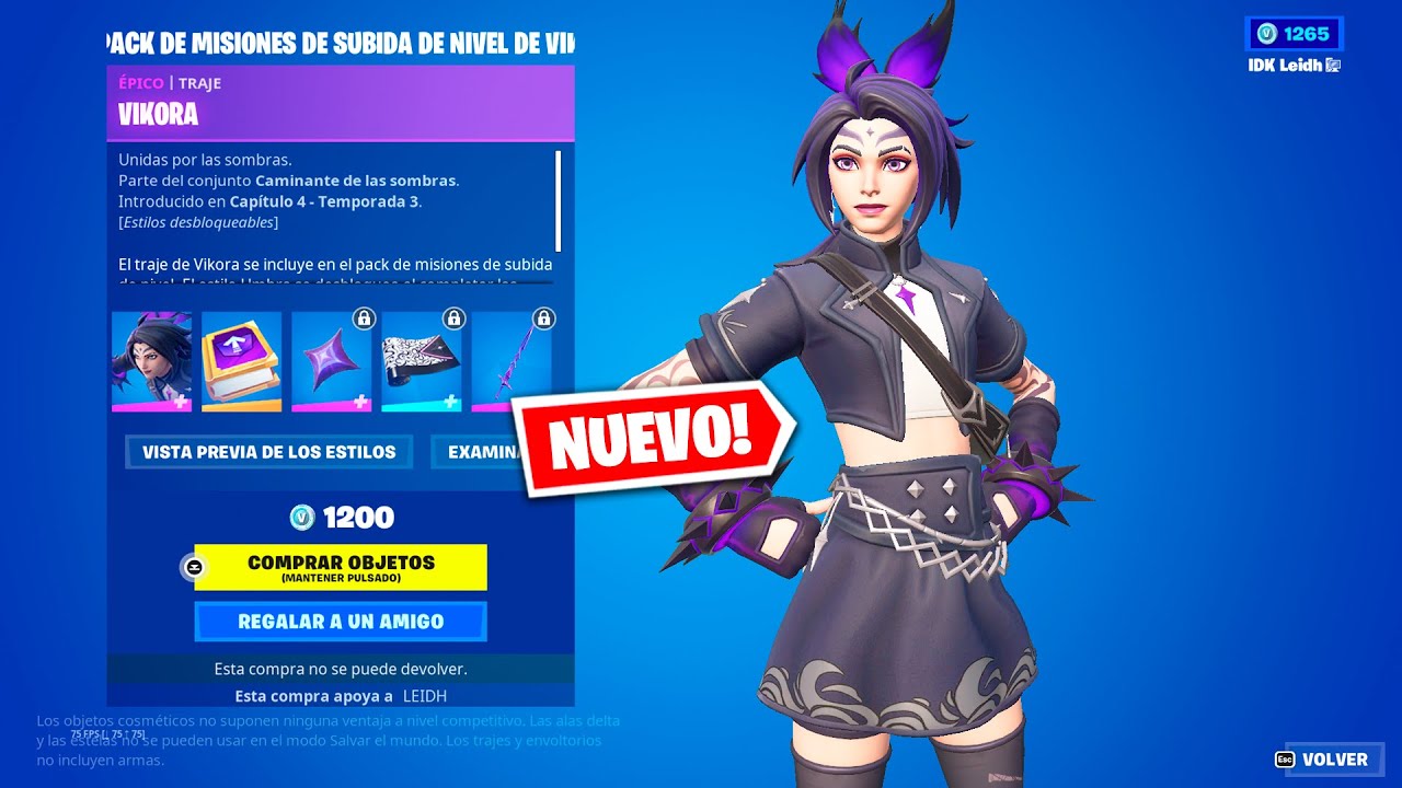 NUEVO PACK DE SUBIDA DE NIVEL *VIKORA* NUEVA TIENDA FORTNITE HOY 26 DE ...