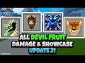 All devil fruit damage and showcase 600 mastery blox fruits update 21 roblox