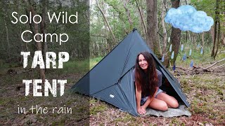 Cozy Tarp Tent Camp In The Rain 🌧️ Wild Camping UK