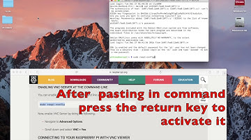 Turn on (Activate) Raspberry Pi VNC - Using SSH on the Macintosh