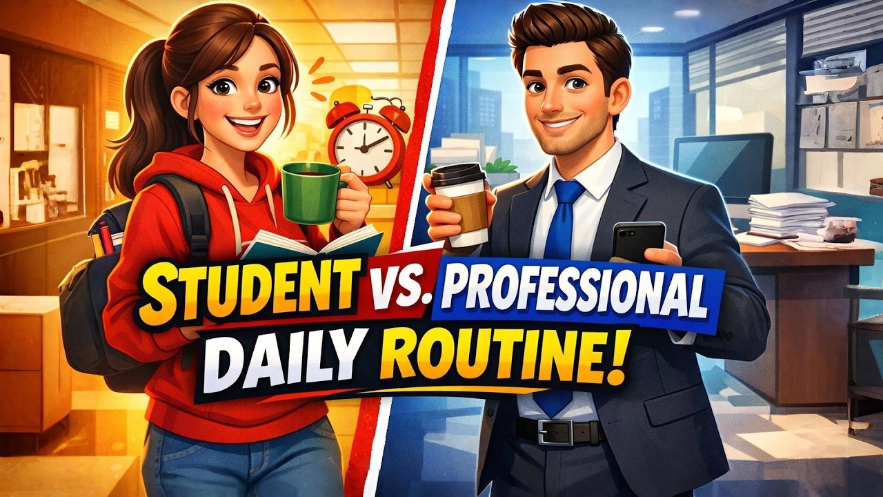 Daily Routine of a Student vs. a Professional | Learn Time Management and Lifestyle Differences