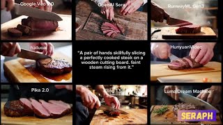 Comparing TOP AI videos of slicing steak