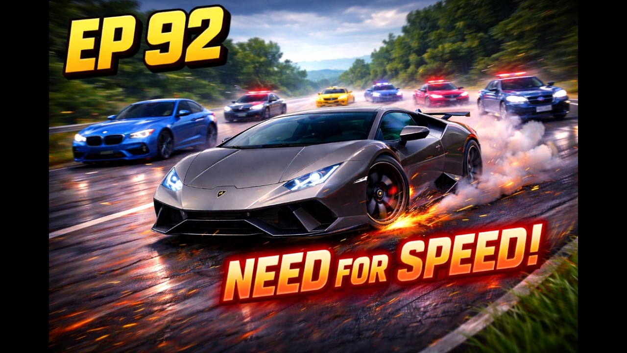 EP 92 🔥 FULL THROTTLE NIGHT CHASE | Lamborghini vs Cops 🚓 | Need for Speed Gameplay