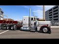 Peterbilt 379  hauling heavy crane parts  american truck simulator  cat power