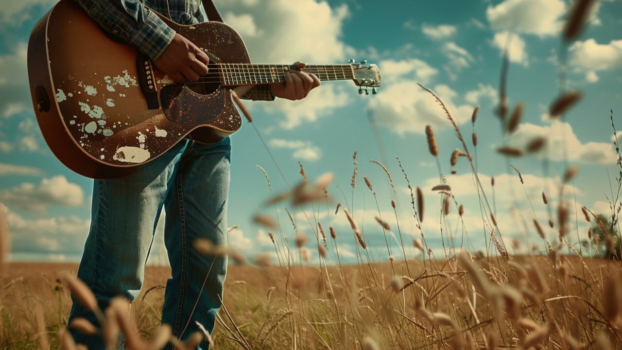 Thumbnail for the country song Under Texas Skies with an Old Guitar