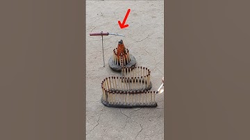 Matchstick Chain Reaction to Fire a Rocket - Amazing Experiment 😀 #shortsvideo #pandeyexperiment