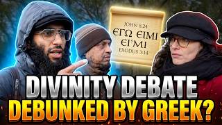 Christian Trapped by Greek Text of John 8:58! Hamza Mansur Speakers Corner