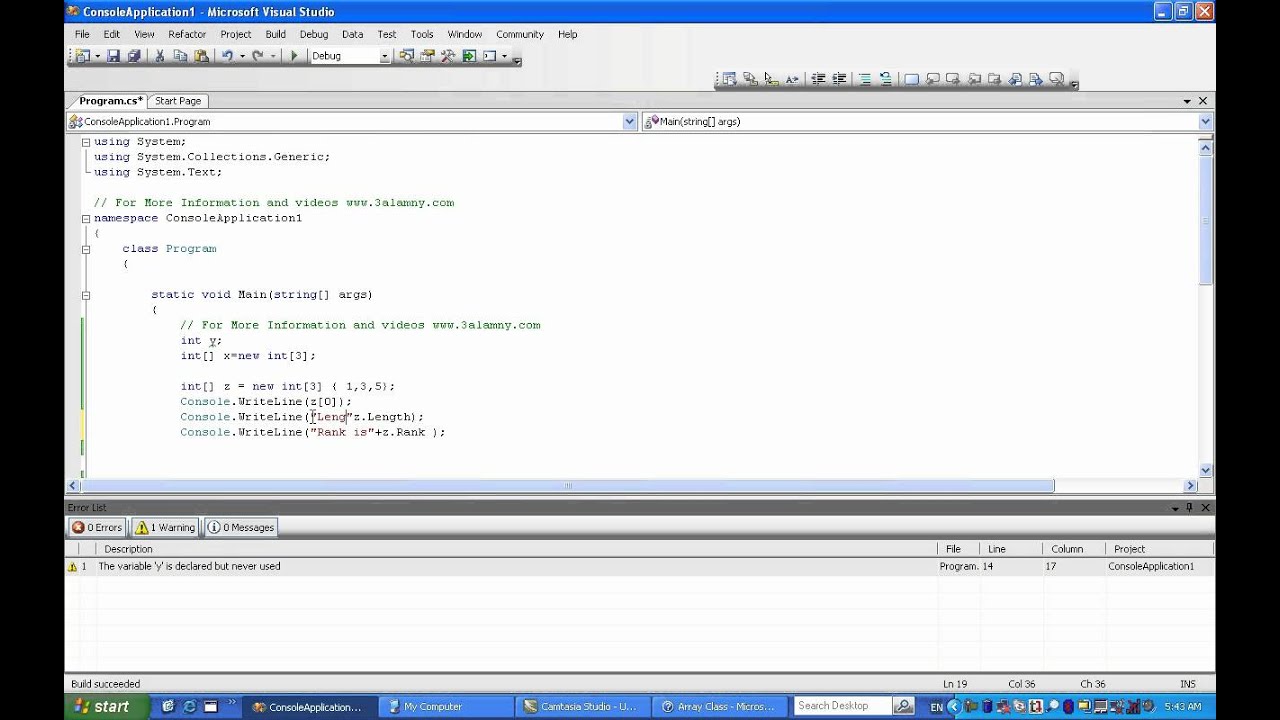 الدرس 12:الجزء الاول لشرح الArray - YouTube