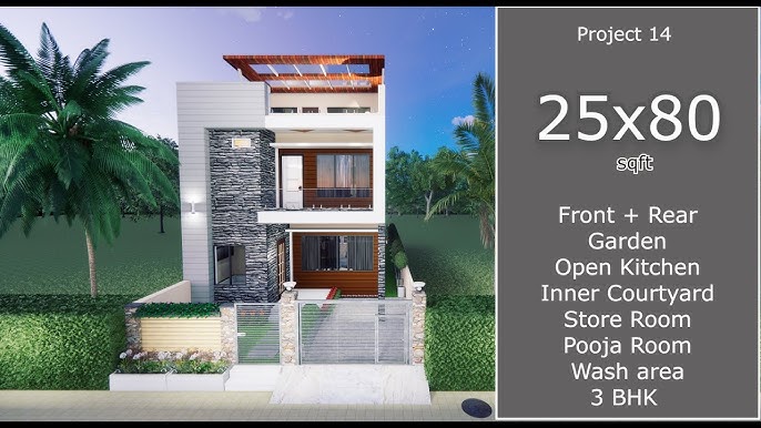 24x80 House Plan 24 By 80 Ghar Ka Naksha 19 Sq Ft Home Design Makan 24 80 Youtube