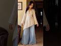 Simple.Soft.Stylish.Pastel cream kurti with blue straight jeans= the perfect everyday elegant look😍