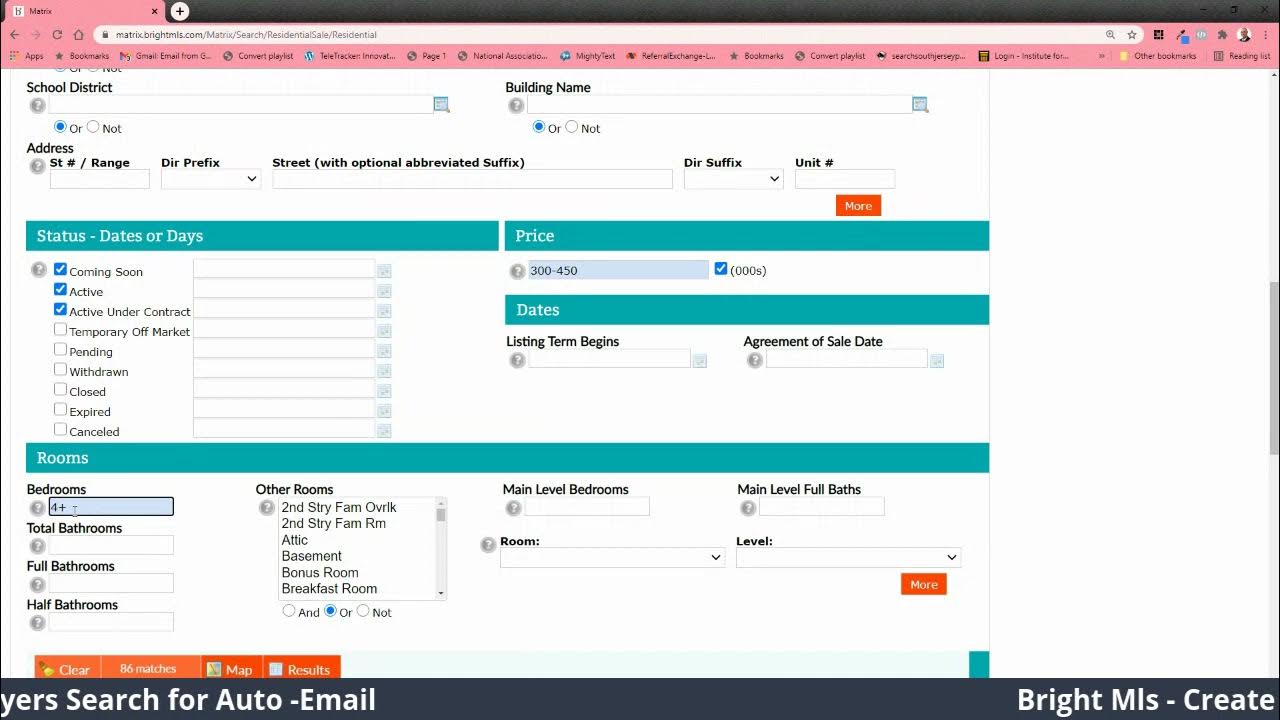 Bright Mls Create and Save a Buyers Search for Auto Email YouTube