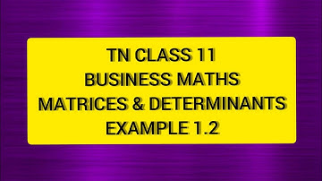 TN Class 11 Business Maths Matrices & Determinants Example 1.2