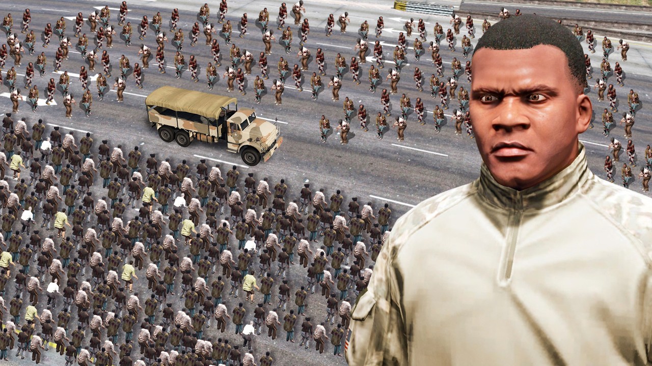 O EXÉRCITO EM UM ATAQUE ZUMBI NO GTA 5