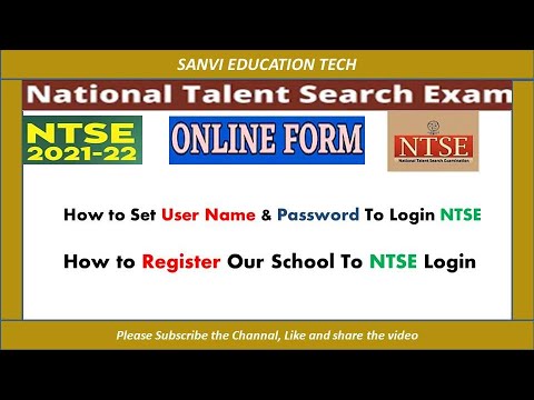 How to set User id and Password for NTSE Login 2021-22 //How to Register School For NTSE Login.