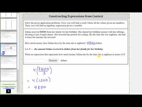 Application: Evaluate a Numerical Expression and Find a Variable Expression (a/b)x