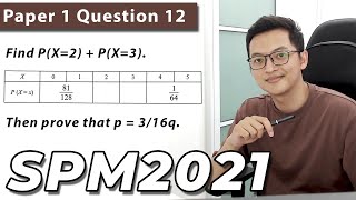 SPM SEBENAR 2021 | Add Math Paper 1 Q12 | Probability Distribution (Taburan Kebarangkalian)