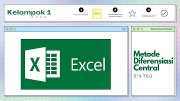 (85) 9.7.4 Diferensiasi numerik melalui Central f(x) = x^3 - 7x + 1 menggunakan Ms Excel