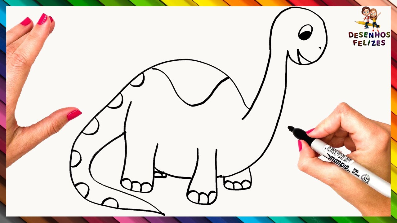 DINOSSAURO FÁCIL DE DESENHAR #01 