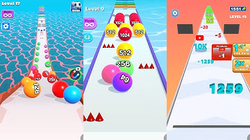 Numbers Ball Blend Challenge vs Ball Run 2048 vs Number Dash 3 in one Gameplay Run & Merge