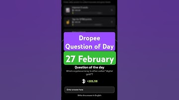 Dropee Question of Day Code 27 February | Dropee Question of Day | Dropee Today Question of Day