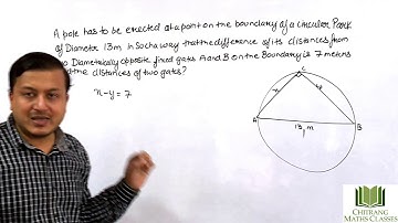Class 10-Quadratic Equations-Applications-RD SHARMA EX 4.10, Q 4- A pole in a circular park.
