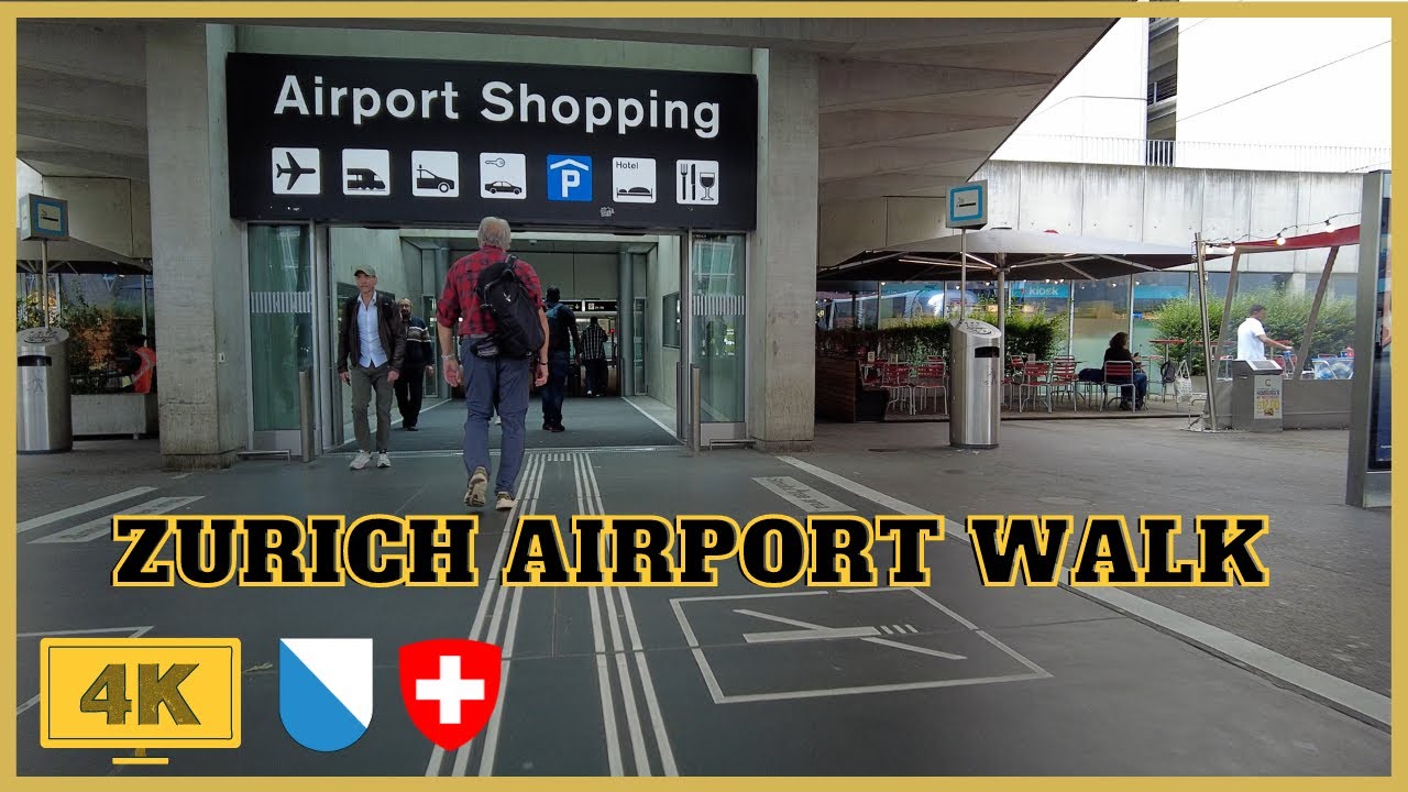 Serene Day Stroll Through Zurich Airport: 4K Airport, Zurich, Switzerland Walk