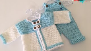 ट्यूनीशियाई काम बेबी कार्डिगन / ट्यूनीशियाई काम Accordion Robes Baby Jacket / 0-6 महीने screenshot 2