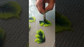 💚🍃 Painting Technique LEAVES 🍃  Painting Eady Acrylic Painting #shorts