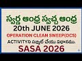 SASA JUNE 2026(THIRD SATURDAY ) ACTIVITY THEME : OPERATION CLEAN SWEEP(OCS) SUBMISSION PROCESS 